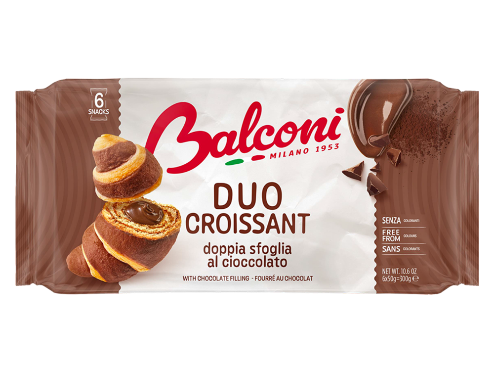 Croissant Duo s čokoládovou náplní 6x50g