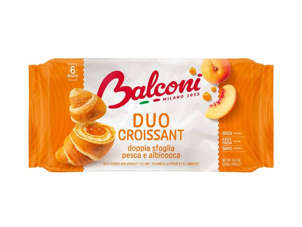 Croissant Duo s broskvovou a meruňkovou náplní 300g (6x50g)